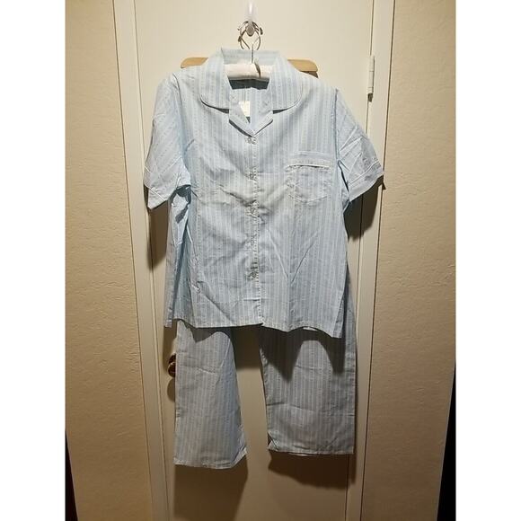 SABRINA By Mervyn's 2 pc Pajama Set Top & Pants Womens XL Stripe Floral NWT - Picture 2 of 14